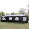 10'x30' Outdoor Party Tent with 8 Removable Sidewalls, Waterproof Canopy Patio Wedding Gazebo, Black