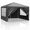 10'x10' Gazebo Waterproof Outdoor Canopy Patio Tent Party Tent for Wedding BBQ Cater, Black