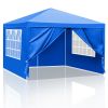 10'x10' Gazebo Waterproof Outdoor Canopy Patio Tent Party Tent for Wedding BBQ Cater, Blue