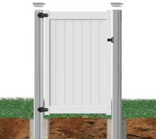 Fence Gate 4ft width Privacy Vinyl White