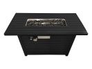 Living Source International 24" H x 54" W Steel Outdoor Fire Pit Table with Lid (Black)CM-1024