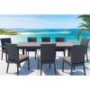 Balcones 9-Piece Outdoor Dining Table Set With 8-Dining Chairs, Brown/Chocolate