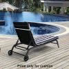 2 PCS Set Outdoor Lounge Chair Cushion Replacement Patio Seat Cushion , BLUE-WHITE Stripe