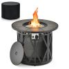 32 Inch 30000BTU Fire Pit Table with Fire Glasses and PVC Cover