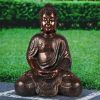 16.1inch Zen Buddha Indoor Outdoor Statue for Yard Garden Patio Deck Home Decor