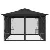 Gazebo with Nets 9.8'x13.1'x8.7' Anthracite