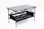 1-piece Folding Outdoor Table with Carrying Bag,Lightweight Aluminum Roll-up Rectangular Table for indoor, Outdoor Camping, Picnics,Beach,Backyard, BB