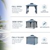 10*10FT patic gazebo,alu gazebo with steel canopy,Outdoor Permanent Hardtop Gazebo Canopy for Patio, Garden, Backyard