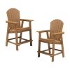 HIPS Bar Chair with Armrest,Patio Bar Chair Set of 2 Adirondack Chairs Set of 2 for Outdoor Deck Lawn Pool Backyard TEAK