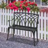 38in Outdoor Orchid Back Aluminum Bench Black