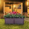 2 Piece Plastic Raised Garden Bed Planter Grow Boxes 15" H Deepen Rectangular Planter Kits for Vegetables Flowers, Herbs, Fruits