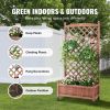 VEVOR 2PCS Raised Garden Bed with Trellis, 60"x13"x61.4" Outdoor Raised Wood Planters with Drainage Holes, Free-Standing Trellis Planter Box for Vine