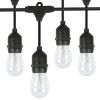 48FT Outdoor String Light Waterproof Patio String Lights Bulbs Commercial Yard Lights Garden Ambience