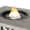 3-in-1 Coffee Table with Ice Bucket and Fire Pit - Gray