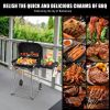 28" Portable Charcoal Grill with Wheels and Foldable Side Shelf, Large BBQ Smoker with Adjustable Vents on Lid for Outdoor Party Camping Picnic