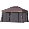 10ft x 13ft Patio Gazebo-Coffee-AS