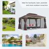 10ft x 13ft Patio Gazebo-Coffee-AS