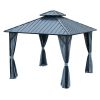 10*10FT patic gazebo,alu gazebo with steel canopy,Outdoor Permanent Hardtop Gazebo Canopy for Patio, Garden, Backyard