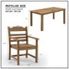 HIPS Dining Set, Rectangular All Weather Dining Table 5 Pieces(4 Dinning chair+ 1 Dining Table), Outdoor/Indoor Use,TEAK