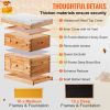 VEVOR Beehive Box Kit Bee Honey Hive 20 Frames 1 Deep 1 Medium Natural Fir Wood