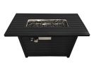 Living Source International 24" H x 54" W Steel Outdoor Fire Pit Table with Lid (Black)CM-1024