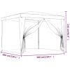 Party Tent with 4 Mesh Sidewalls Blue 9.8'x9.8' HDPE