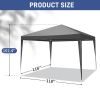 10'x10' Gazebo Waterproof Outdoor Canopy Patio Tent Party Tent for Wedding BBQ Cater, Black