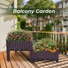 2 Piece Plastic Raised Garden Bed, Planter Grow Boxes for Outdoor Indoor Plants Elevated Garden Boxes Plant pots for Vegetables, Standing Garden Conta