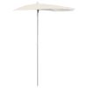 Garden Half Parasol with Pole 70.9"x35.4" Sand