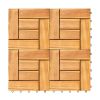 6 puzzle slats per tile rown Acacia Interlocking Wooden Deck tile (Set of 10 Tiles)