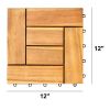 6 puzzle slats per tile rown Acacia Interlocking Wooden Deck tile (Set of 10 Tiles)