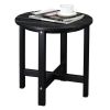 46*46*46cm Single Layer Round HDPE Side Table Black