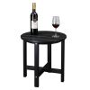 46*46*46cm Single Layer Round HDPE Side Table Black