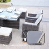 Direct Wicker 9-Piece Outdoor PE Rattan Patio Dining Set with Ottoman and Cushion