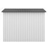 8' x 8' Outdoor Storage Shed, Metal Garden Shed with Double Sliding Doors, 4 Air Vents, Tool Storage House Shed for Yard, Patio, Lawn, White+Gray