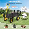 VEVOR Steel Garden Cart, Heavy Duty 900 lbs Capacity, with Removable Mesh Sides to Convert into Flatbed, Utility Metal Wagon with 180¬∞ Rotating Handl