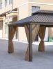 12*20FT patic gazebo,alu gazebo with steel canopy,Outdoor Permanent Hardtop Gazebo Canopy for Patio, Garden, Backyard