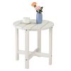 46*46*46cm Single Layer Round HDPE Side Table White