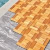 6 puzzle slats per tile rown Acacia Interlocking Wooden Deck tile (Set of 10 Tiles)