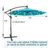 10 ft Outdoor Patio Umbrella Solar Powered LED Lighted Sun Shade Market Waterproof 8 Ribs Umbrella with Crank and Cross Base for Garden Deck Backyard