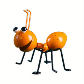 1pc/4pcs, Metal Crafts Creative Ant, Ant Metal Sculpture, Garden Ant Decor, Wall Hanging Decor, Garden Lawn Decor, Indoor Decor, Outdoor Colorful Deco (Color: Yello)