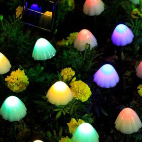 LED Outdoor Solar Garden Lights Waterproof Mushroom String Lawn Lamps Cute Fairy Light Landscape Lamp Path Yard Lawn Patio Decor (Wattage: 5M 20LEDs, Emitting Color: Multi color)