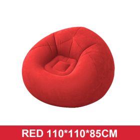 Flocking Flocking Sofa Chair Large Lazy Inflatable Sofas Chair Bean Bag Sofa For Outdoor Lounger Seat Living Room Camping Travel (Color: Red, Ships From: China)