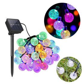 8 Modes Solar String Lights Outdoor LED Crystal Globe Light Waterproof Fairy Lights Garlands For Christmas Party Outdoor Decor (Wattage: 6.5M 8 Modes 30led, Emitting Color: Corlorful)