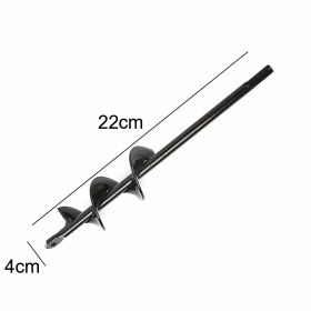 9 Size Garden Auger Drill Bit Tool Ground Drill Earth Drill Spiral Hole Digger Flower Planter Seed Planting Gardening Fence Yard (Color: 4X22cm, Ships From: CN)