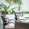 Direct Wicker 7-Piece Outdoor Rattan Furniture Dining Set with 6 Cushioned Armchair