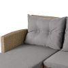 Outdoor;  Patio Furniture Sets;  4 Piece Conversation Set Wicker Ratten Sectional Sofa with Seat Cushions