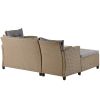 Outdoor;  Patio Furniture Sets;  4 Piece Conversation Set Wicker Ratten Sectional Sofa with Seat Cushions