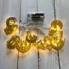 1pc; Eid Al Adha Decorations String Lights; 6.56 Feet 10 LEDs Eid Moon Star Kerosene Lantern Lamp; Battery Operated For Ramadan Outdoor Home Decoratio