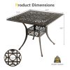 Cast Aluminum Outdoor Patio Dining Table